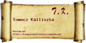 Tomecz Kalliszta névjegykártya